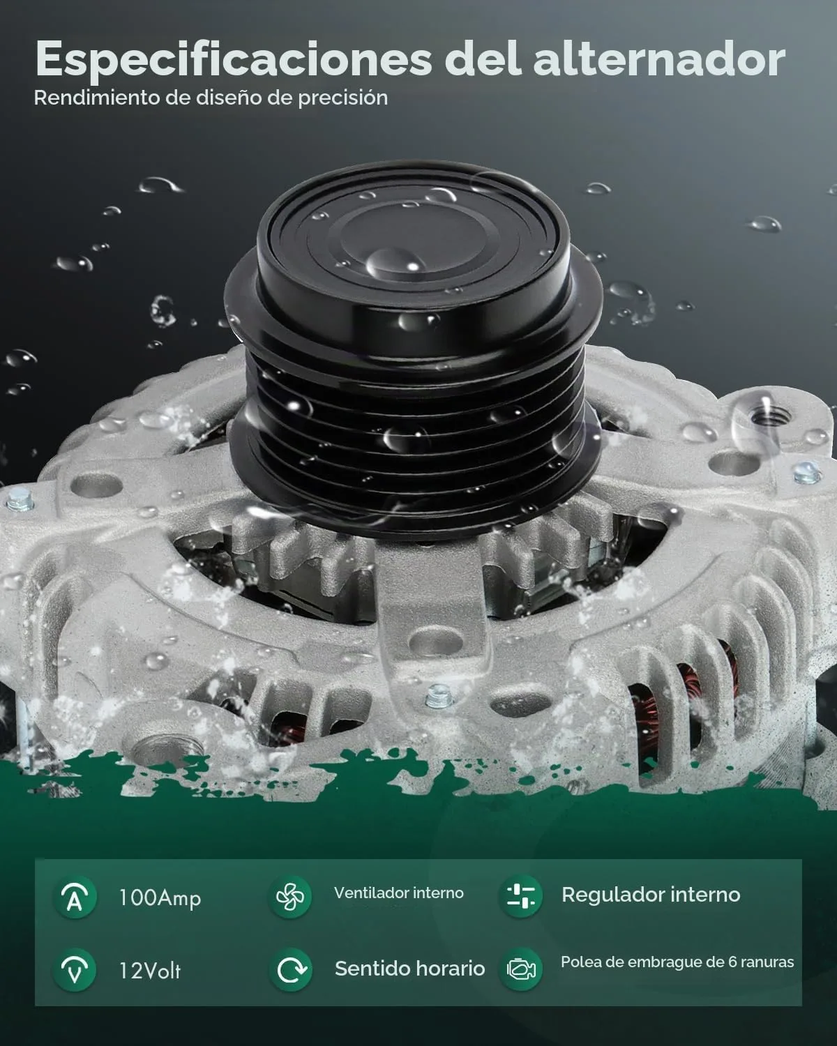 Alternator shown from the connector side