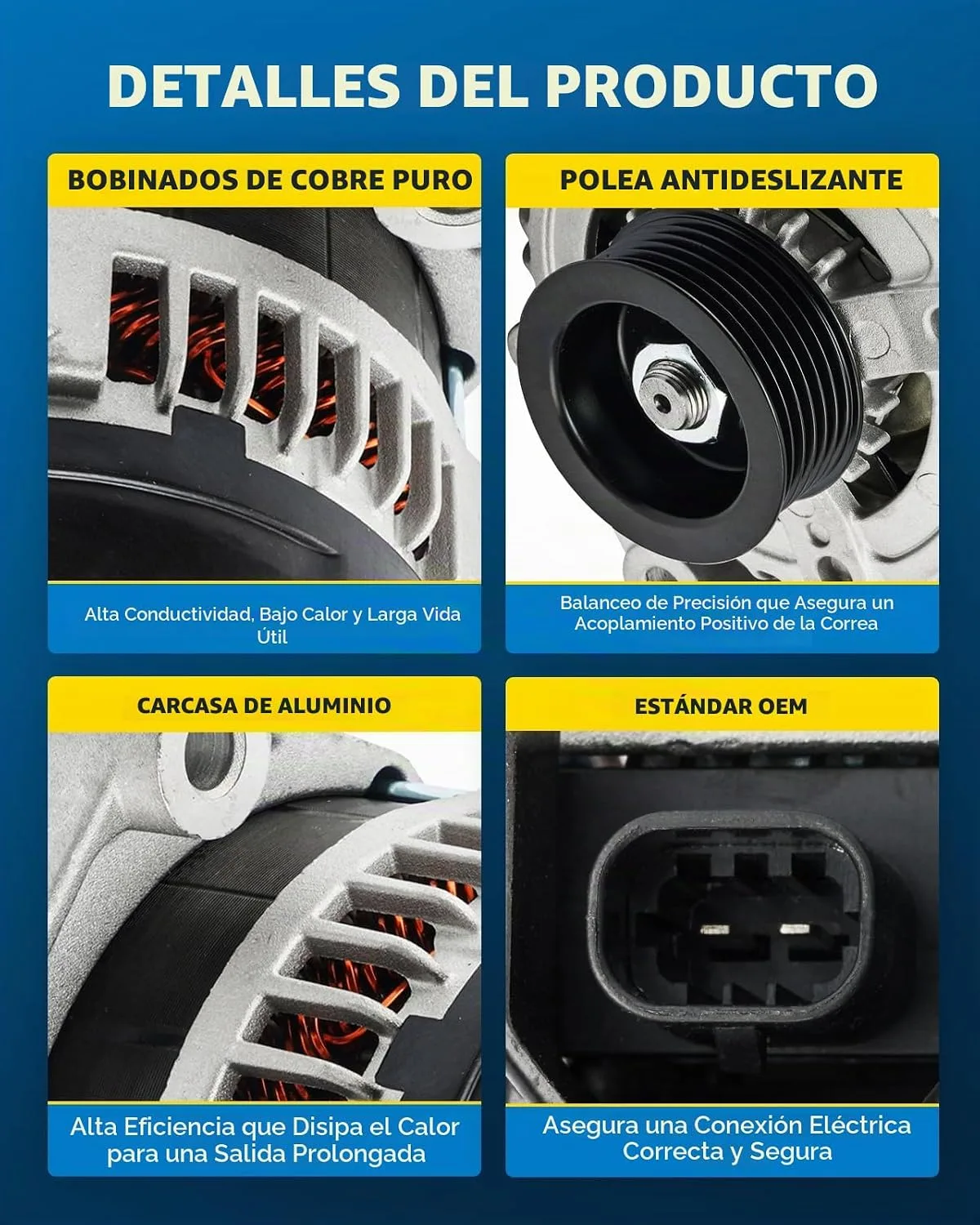 Alternator shown with all mounting hardware included