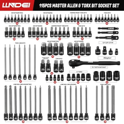 Ratchet and extension bars included
