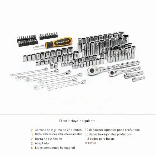 Socket assortment laid out
