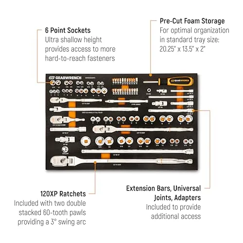 Full case open showing organization