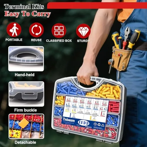 Storage case with terminals organized