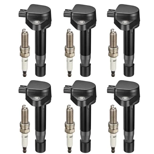BDFHYK 6-Pack Ignition Coil & Iridium Spark Plug Set for Honda Accord, Odyssey, Pilot, Ridgeline & Acura V6