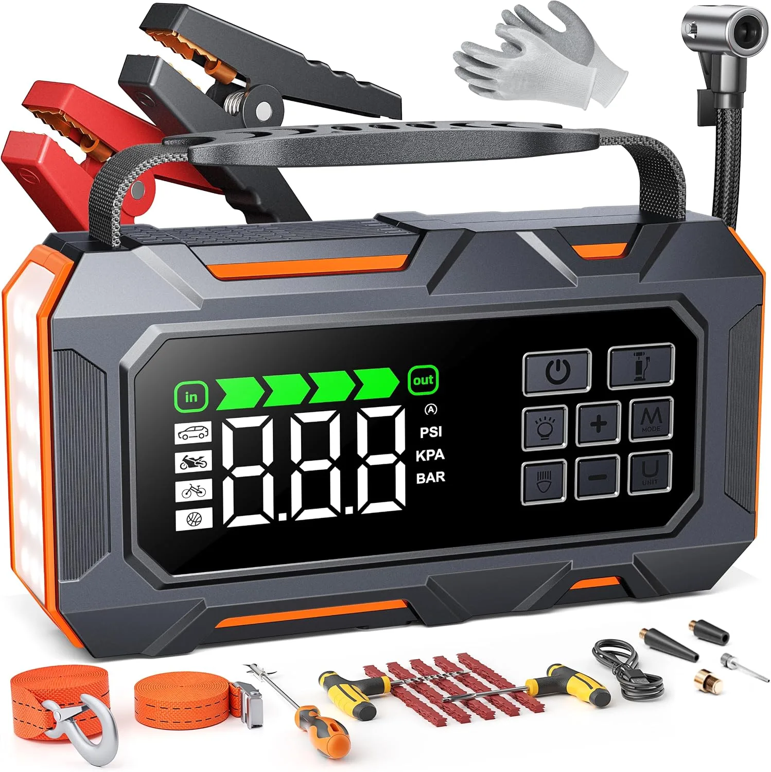 TREKURE 16-in-1 8000A Jump Starter with Air Compressor
