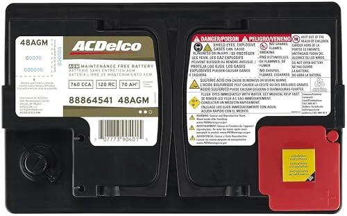 Battery installed in an engine bay