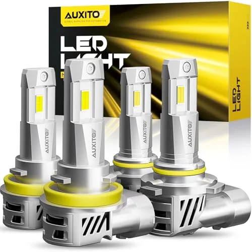AUXITO 9005/H11 LED Fog Light Bulbs, 62000LM, IP68 Waterproof, Pack of 4