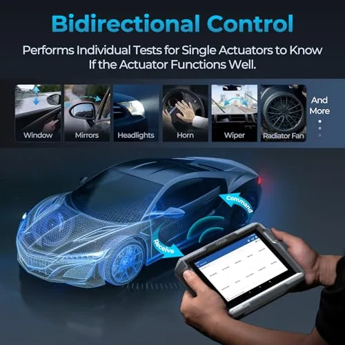 8-inch screen showing bidirectional test menu