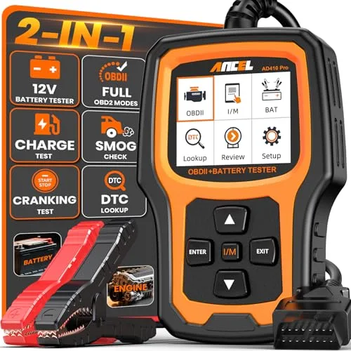ANCEL AD410 PRO 2-in-1 OBD2 Scanner & Battery Tester