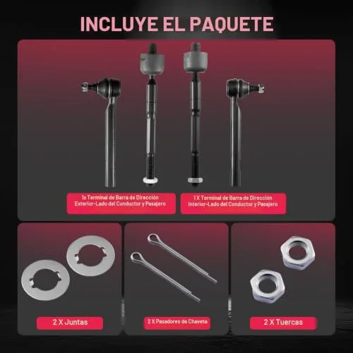 Included hardware (nuts, cotter pins, boots)