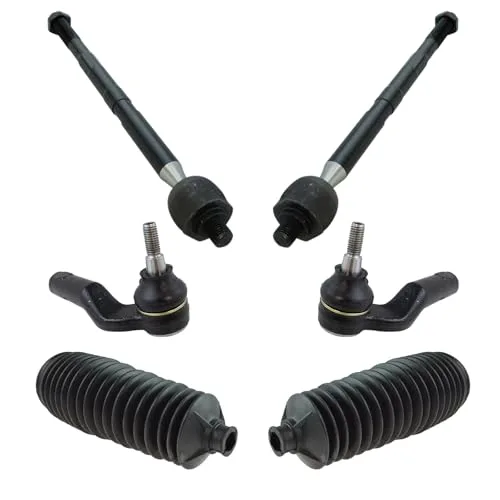 TRQ Front Steering Rack & Pinion Boot + Tie Rod Kit for Ford C-Max/Escape/Focus/Transit Connect