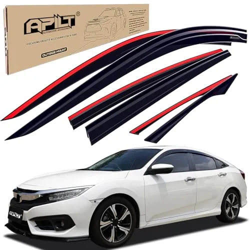 APILT Out-Channel Window Rain Guards for Honda Civic Sedan (2016-2021)