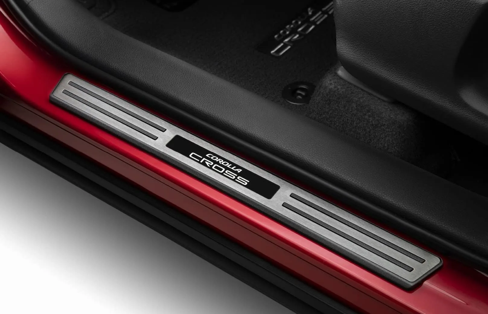 Installed on a Corolla Cross door sill