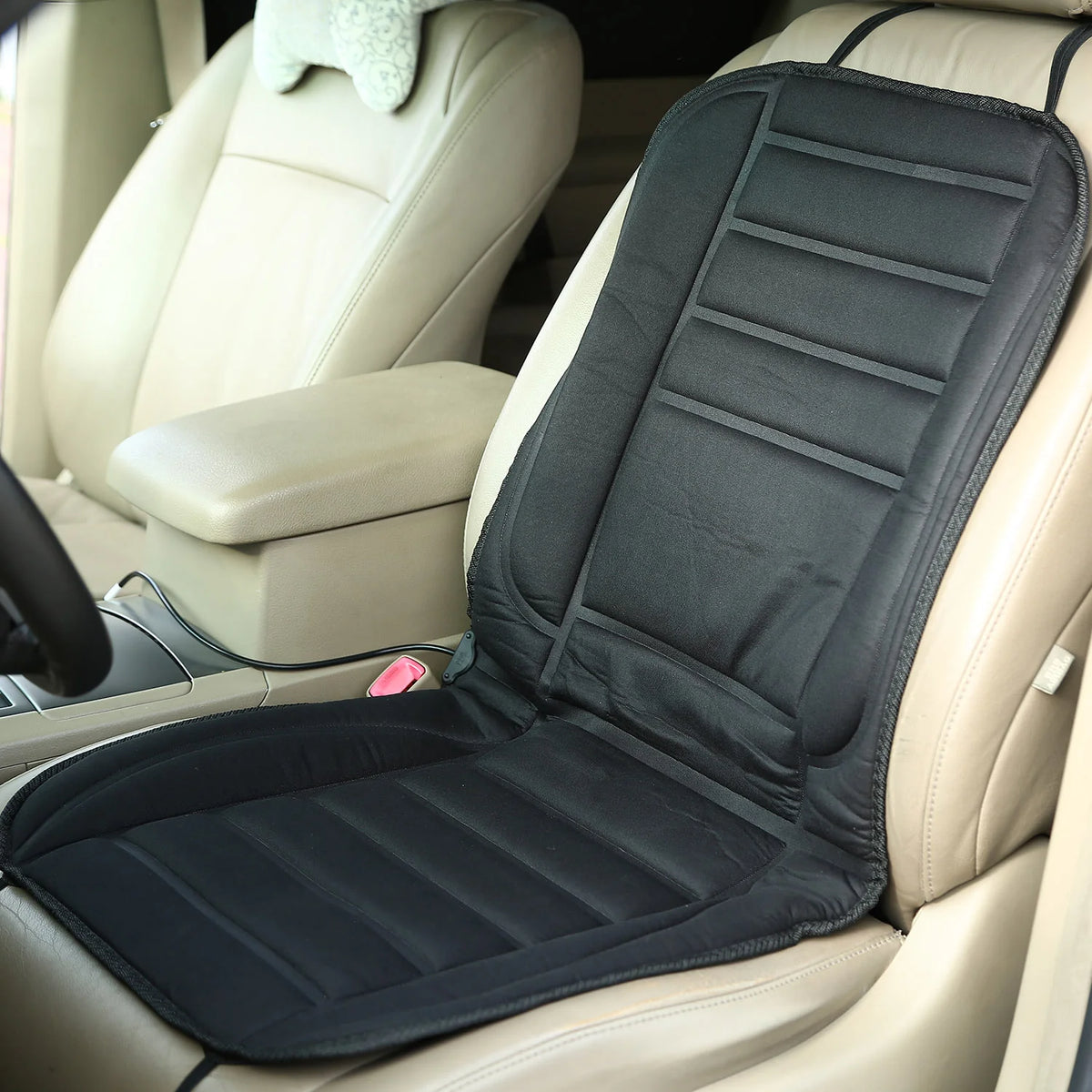 Cojín Calefactable para Asiento de Carro 12V – 2 Niveles de Calor y Apagado Automático