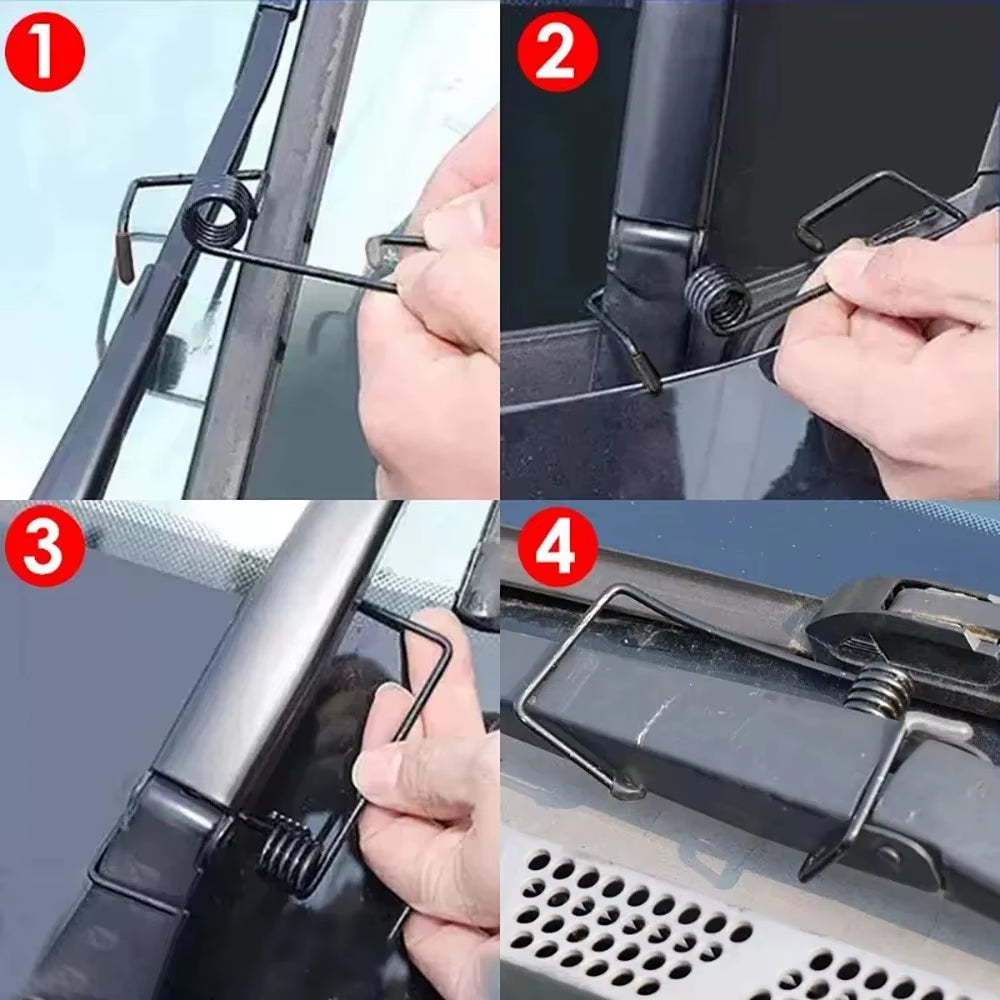 1/2/3Pcs Car Windshield Wiper Booster Spring Universal Wiper Fastener Reduce Noise&Vibration Alloy Wiper Gripper Car Accessories