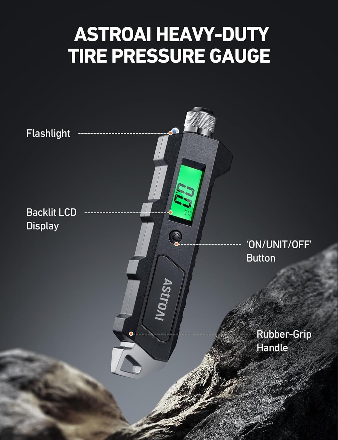 Heavy Duty Digital Tire Pressure Gauge, 230 PSI for Car Bicycle