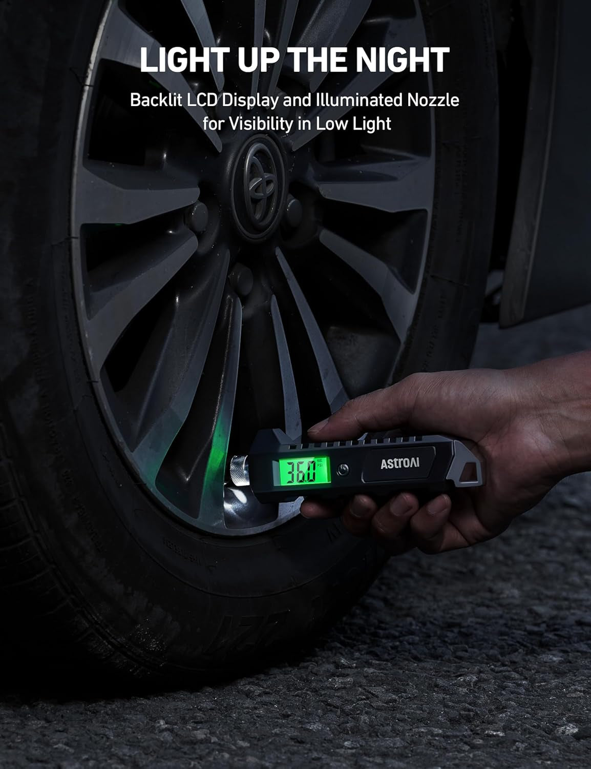 Heavy Duty Digital Tire Pressure Gauge, 230 PSI for Car Bicycle