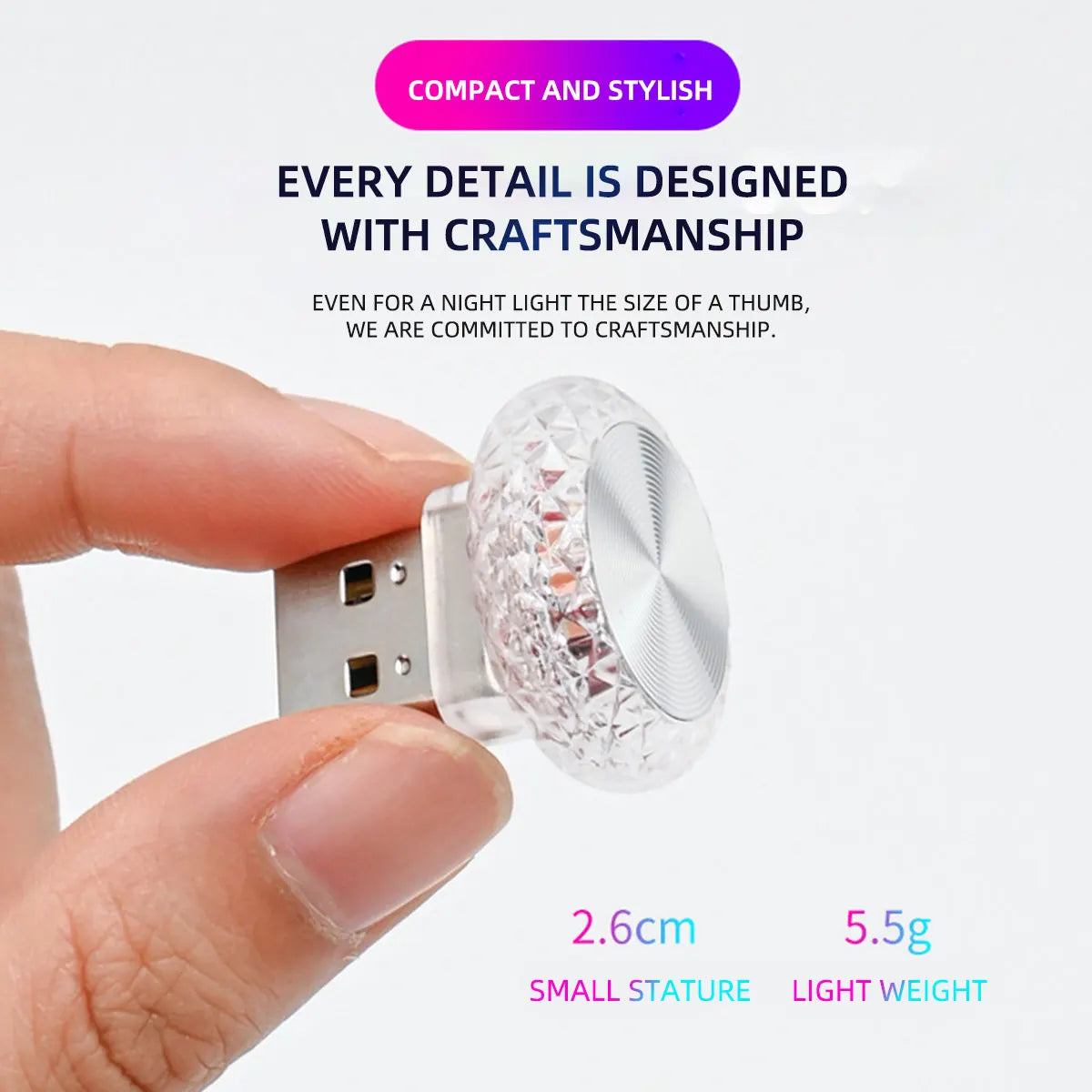 Mini USB LED Car Light Portable Plug Play Ambient Light Auto Interior Environment Lamp Decorative Atmosphere Light PC Light