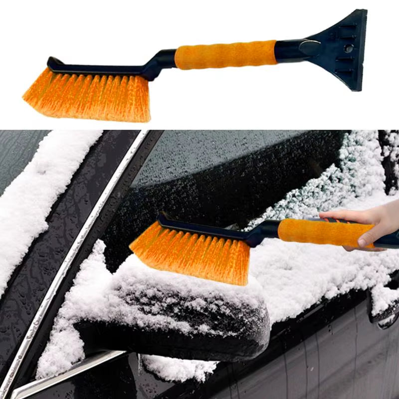 Cepillo Quitanieve 2 en 1 con Rascador de Hielo – Mango Ergonómico de Espuma