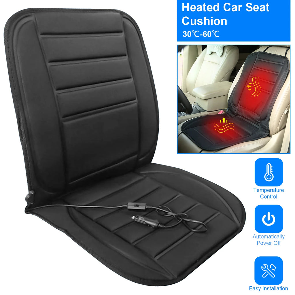 Cojín Calefactable para Asiento de Carro 12V – 2 Niveles de Calor y Apagado Automático
