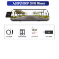 10 Inch Car DVR Car Touch Screen Video Recorder Dual 1080P Rearview Mirror Front and Rear HD Night Vision Camera Mirror